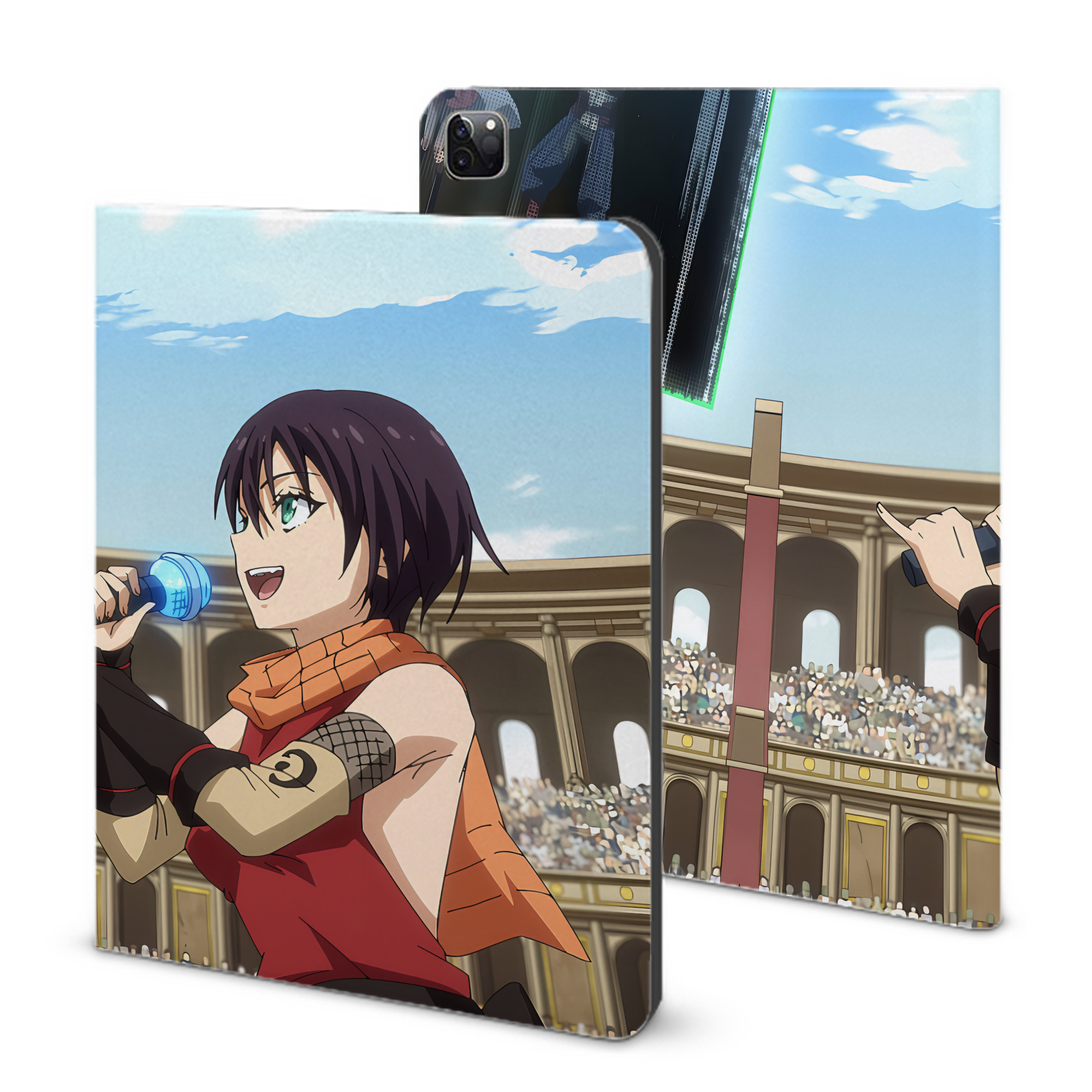 （画像用） 転スラ Regarding Reincarnated to Slime IPad ケース ブック型 PUレザー TPU 耐衝撃 軽量 薄型 ペン収納なし 全面保護 IPad 各モデル対応
